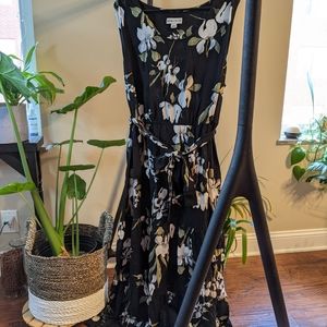 Black Floral Maxi Tank Dress